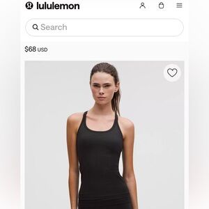 Lululemon Athletica Black Ribbed Tank Top
